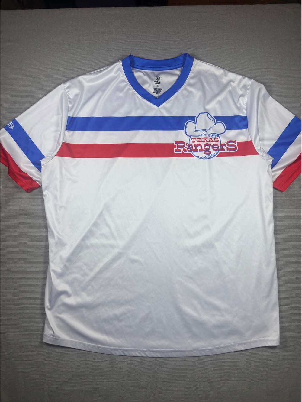 Stitches Texas Rangers White Red and Blue Baseball Jersey Size 2XL